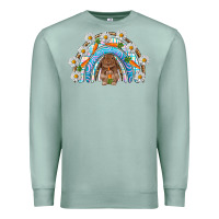 Seafoam Easter Bunny with carrot rainbow Easter Day Premium Sweatshirt - HowdyJamesFarm