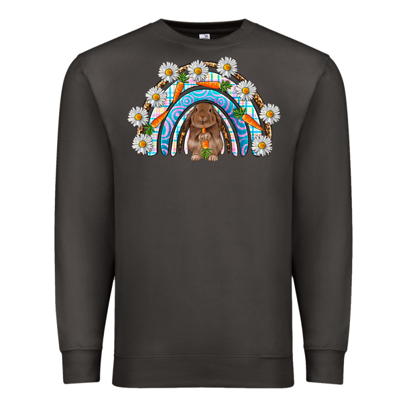 Easter Bunny With Carrot Rainbow Easter Day Premium Sweatshirt by HowdyJamesFarm | Teevron