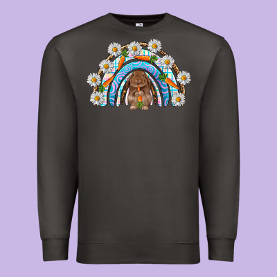 Easter Bunny With Carrot Rainbow Easter Day Premium Sweatshirt Designed By Howdyjamesfarm