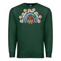 Sports Green Easter Bunny with carrot rainbow Easter Day Premium Sweatshirt - HowdyJamesFarm