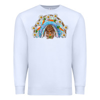 White Easter Bunny with carrot rainbow Easter Day Premium Sweatshirt - HowdyJamesFarm
