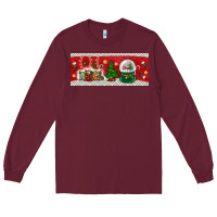 Burgundy noel Long Sleeve Tee - BundleAndBundleShop