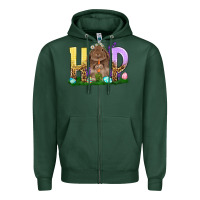 Sports Green Hop rabbit Zipper Hoodie - NancyCooperArtShop