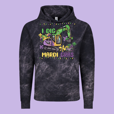 I Dig Mardi Gras Vintage Hoodie Designed By Maliassmallbusiness