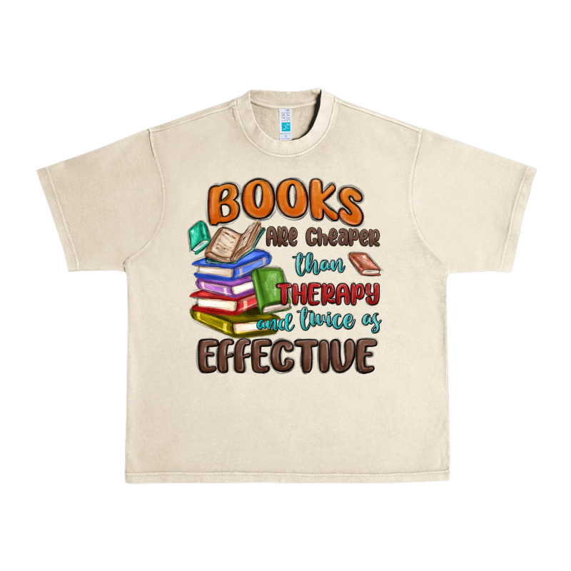 Books Are Cheaper Than Therapy Urban Heavy Tee by MaliasSmallBusiness | Teevron