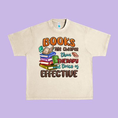 Books Are Cheaper Than Therapy Urban Heavy Tee Designed By Maliassmallbusiness