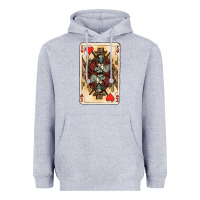 Heather Grey King Of Hearts Cowboy Heavyweight Hoodie - HowdyJamesFarm