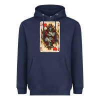 Navy King Of Hearts Cowboy Heavyweight Hoodie - HowdyJamesFarm