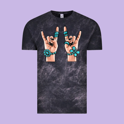 Gemstone Rock Hand Vintage Tee Designed By Maliassmallbusiness
