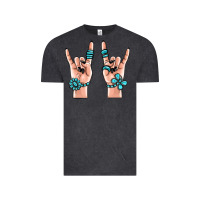 Vintage Black gemstone rock hand Vintage Tee - MaliasSmallBusiness