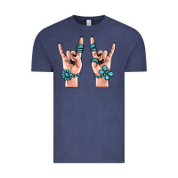 Vintage Denim gemstone rock hand Vintage Tee - MaliasSmallBusiness