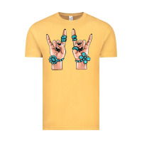 Vintage Mustard gemstone rock hand Vintage Tee - MaliasSmallBusiness