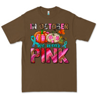 Cacao in october we wear pink with pumpkins Premium Tee - AdoDesignShop
