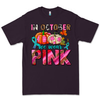 Plum in october we wear pink with pumpkins Premium Tee - AdoDesignShop