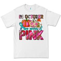 White in october we wear pink with pumpkins Premium Tee - AdoDesignShop