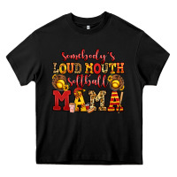 Black somebody's loud mouth softball mama Heavy Core Tee - Jasminsmagicworld