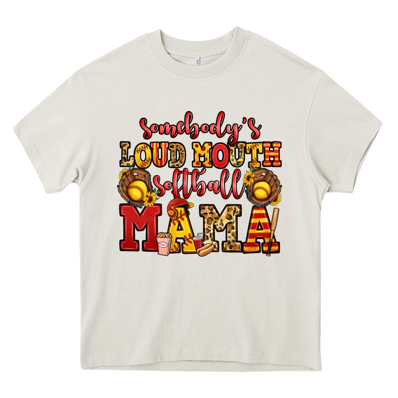 Somebody's Loud Mouth Softball Mama Heavy Core Tee by Jasminsmagicworld | Teevron