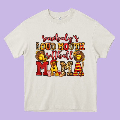 Somebody's Loud Mouth Softball Mama Heavy Core Tee Designed By Jasminsmagicworld