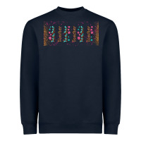 Navy teacher gemstone and pink flower libbey glass Heavyweight Sweatshirt - BundleAndBundleShop