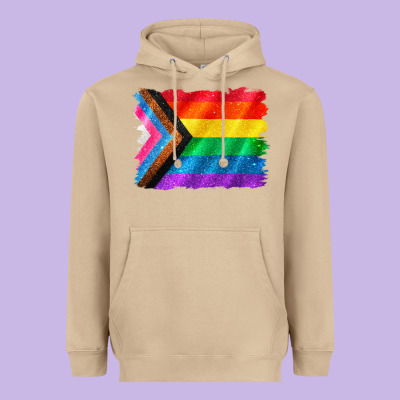 Pride Flag Background Heavyweight Hoodie Designed By Cowgirlartshop