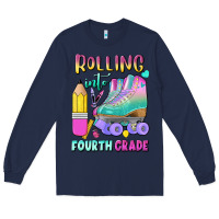 Navy rolling into fourth grade Long Sleeve Tee - BundleAndBundleShop