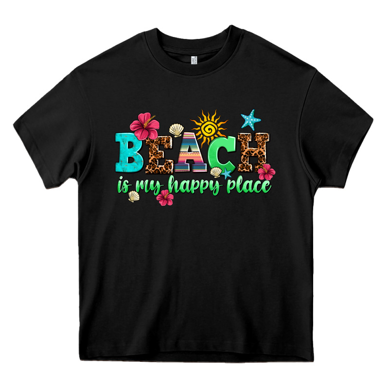 Beach Is My Happy Place Heavy Core Tee by AdoDesignShop | Teevron