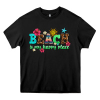 Black beach is my happy place Heavy Core Tee - AdoDesignShop