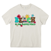 Cream beach is my happy place Heavy Core Tee - AdoDesignShop