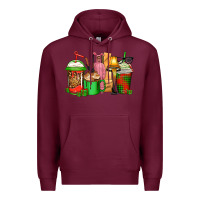 Burgundy christmas movie coffee cups Premium Hoodie - CowGirlArtShop
