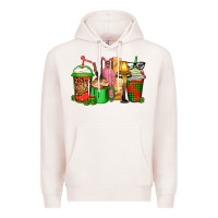 Pale Pink christmas movie coffee cups Premium Hoodie - CowGirlArtShop
