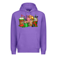 Purple christmas movie coffee cups Premium Hoodie - CowGirlArtShop