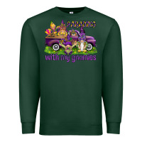 Sports Green Parading with my gnomies Premium Sweatshirt - HowdyJamesFarm