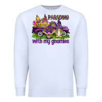 White Parading with my gnomies Premium Sweatshirt - HowdyJamesFarm