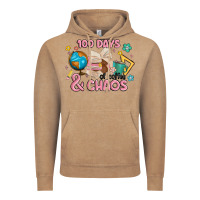 Vintage Coffee 100 days of coffe and chaos Vintage Hoodie - MaliasSmallBusiness