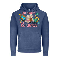 Vintage Denim 100 days of coffe and chaos Vintage Hoodie - MaliasSmallBusiness