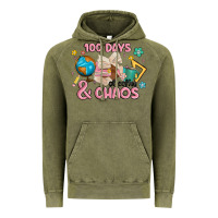 Vintage Olive 100 days of coffe and chaos Vintage Hoodie - MaliasSmallBusiness