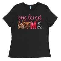 Black highland cow one loved mama Ladies Tee - JahusDesignShop