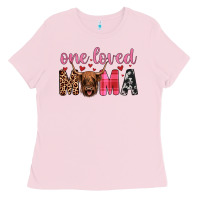 Bubblegum Pink highland cow one loved mama Ladies Tee - JahusDesignShop