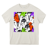 Cream boo ghosts seamless pattern Heavy Core Tee - BundleAndBundleShop