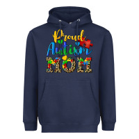 Navy proud autism mom Heavyweight Hoodie - CowGirlArtShop