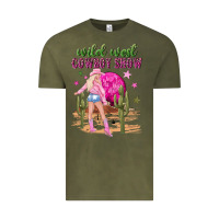 Vintage Olive wild west cowboy show Vintage Tee - NancyCooperArtShop