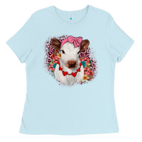 Baby Blue heifer valentines Ladies Tee - JahusDesignShop