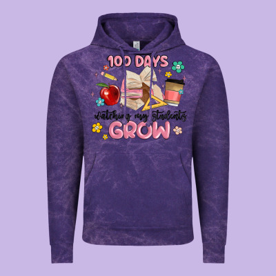 100 Days Of Watching My Students Grow Vintage Hoodie Designed By Maliassmallbusiness