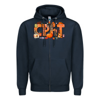 Navy Fall CPHT Pharmacy Technician Zipper Hoodie - texasbilliewilder
