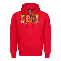 Red Fall CPHT Pharmacy Technician Zipper Hoodie - texasbilliewilder