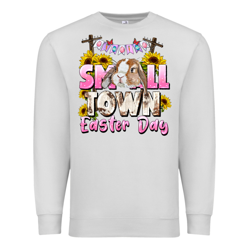 Small Town Easter Day Premium Sweatshirt by CowGirlArtShop | Teevron