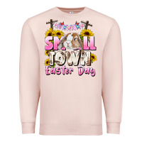 Pale Pink Small town Easter Day Premium Sweatshirt - CowGirlArtShop
