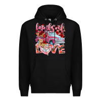 Black Loads of love Valentine's Day truck Premium Hoodie - HowdyJamesFarm