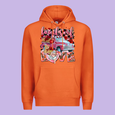 Loads Of Love Valentine's Day Truck Premium Hoodie Designed By Howdyjamesfarm