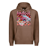 Chestnut Loads of love Valentine's Day truck Premium Hoodie - HowdyJamesFarm